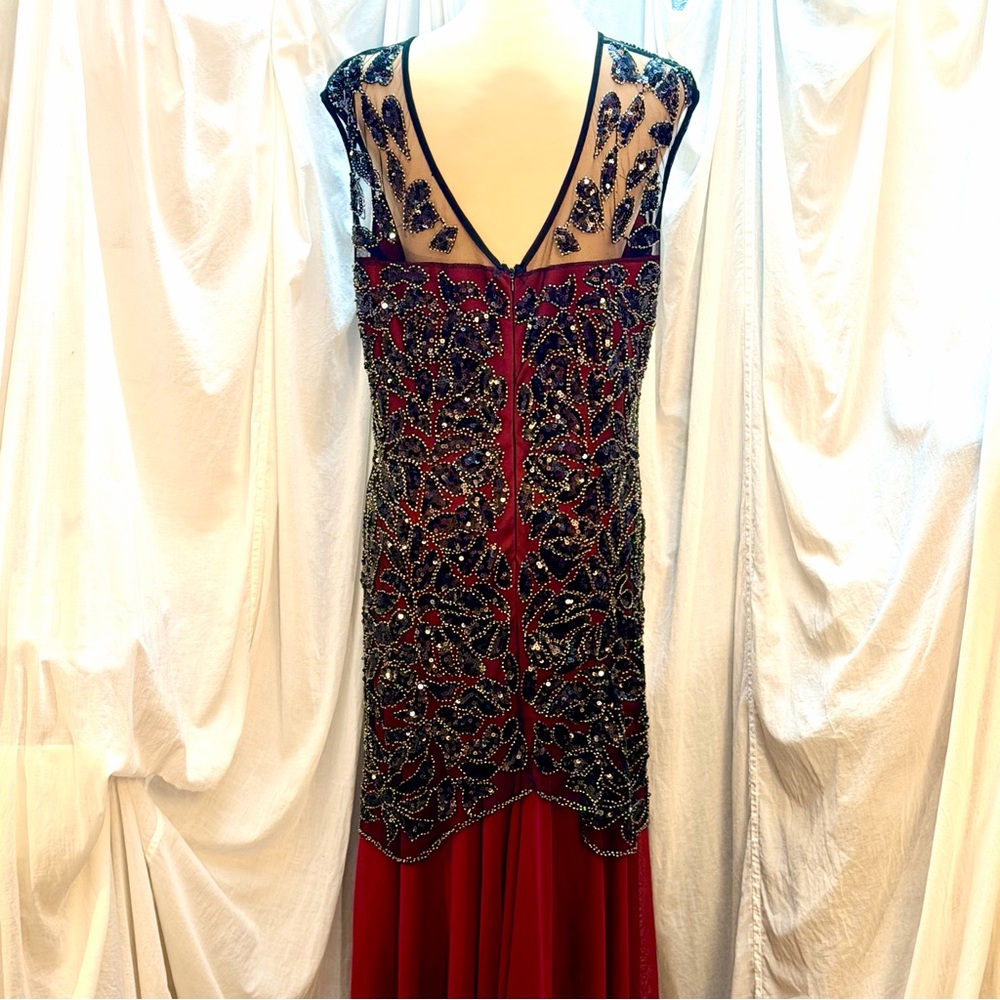 Gatsby 1920s Style Beaded Sequin Maxi Sheer Gown Dress by PrettyGuide Sz XXL. D1 - Picture 5 of 7